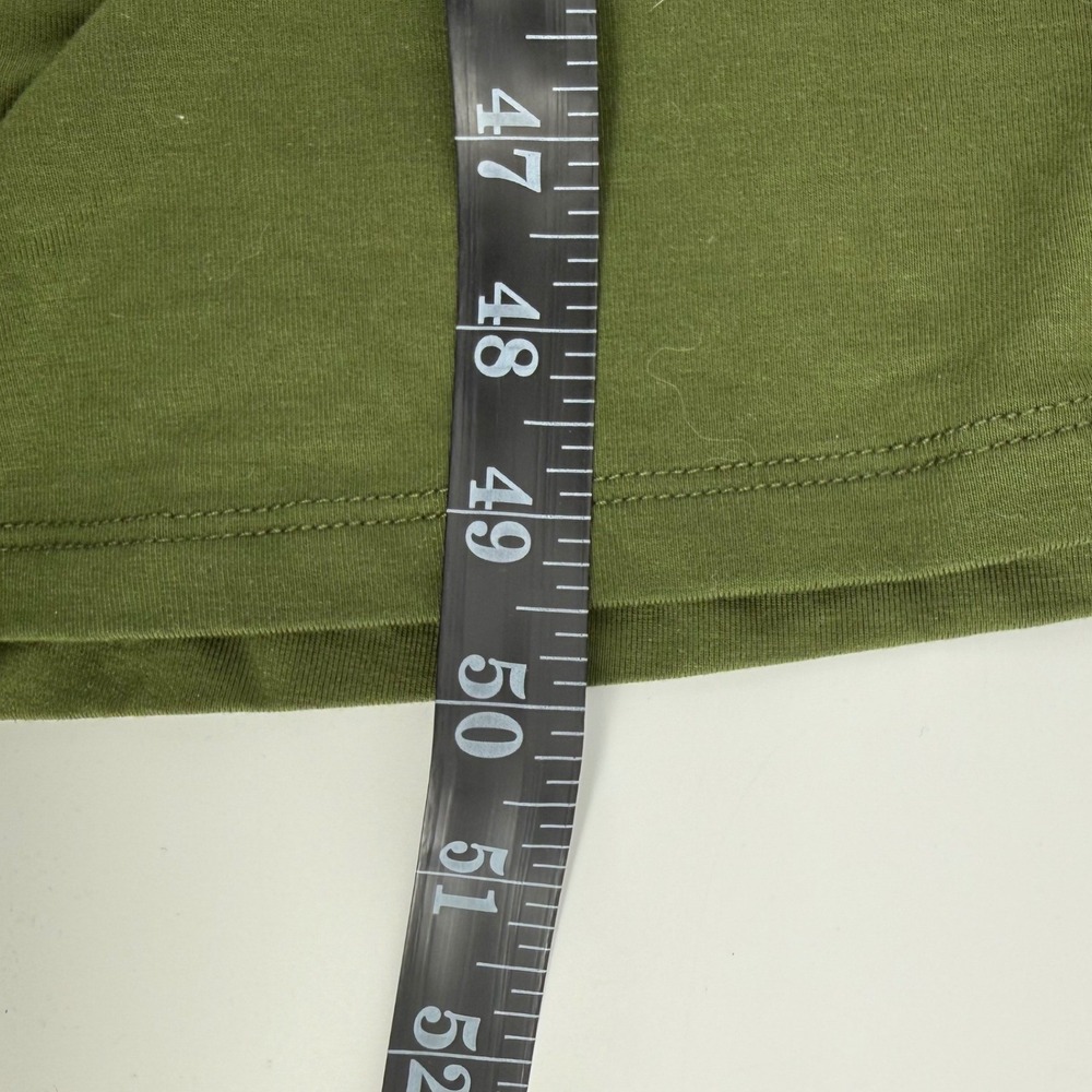 American Giant Olive Green Flex Fit & Flare Midi Dress Womens Size M USA Made - Picture 12 of 12